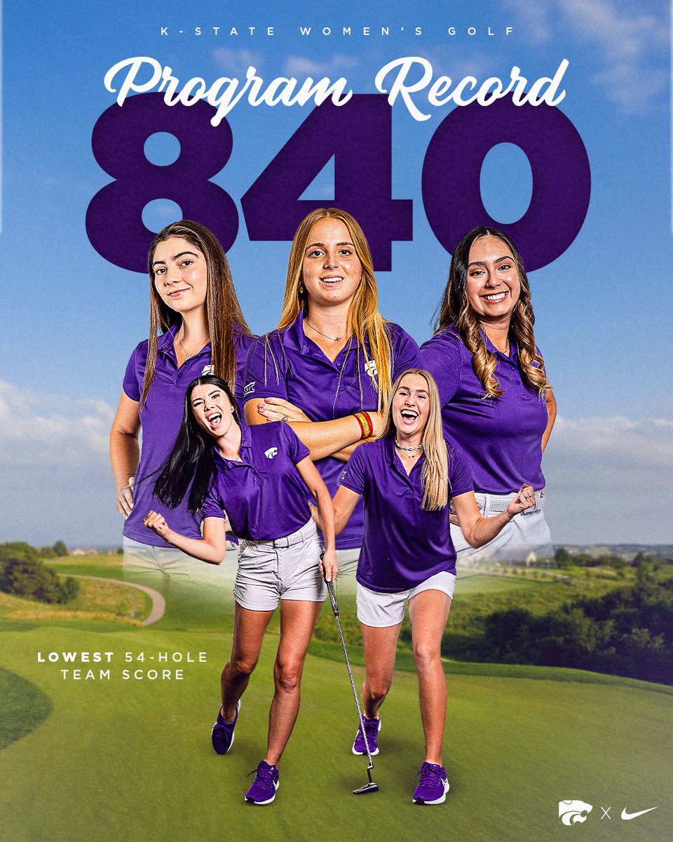 Setting records ⛳️ 

Our women grabbed the program lowest 54-hole team score of 840 today in AZ ⭐️

#KStateWGolf