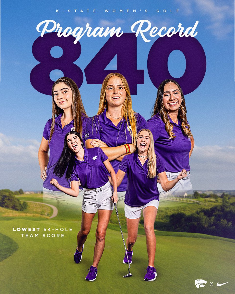 Setting records ⛳️ Our women grabbed the program lowest 54-hole team score of 840 today in AZ ⭐️ #KStateWGolf