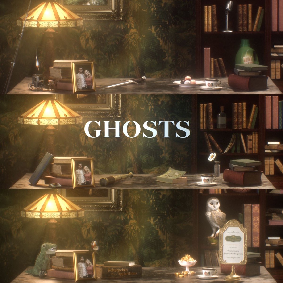 imaginaryforces's tweet image. Can you catch the haunting hints in our title card for @GhostsCBS? 👀#IFcreates #GhostsCBS