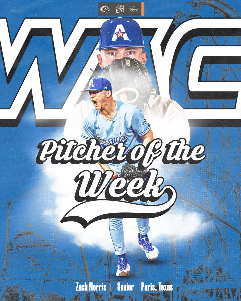 LET. HIM. COOK.👨‍🍳 Congratulations to @zachnorris12 on winning the @WACsports Pitcher of the Week🔥 🗞️: utamavs.us/NorrisPOTW #BuckEm🐎