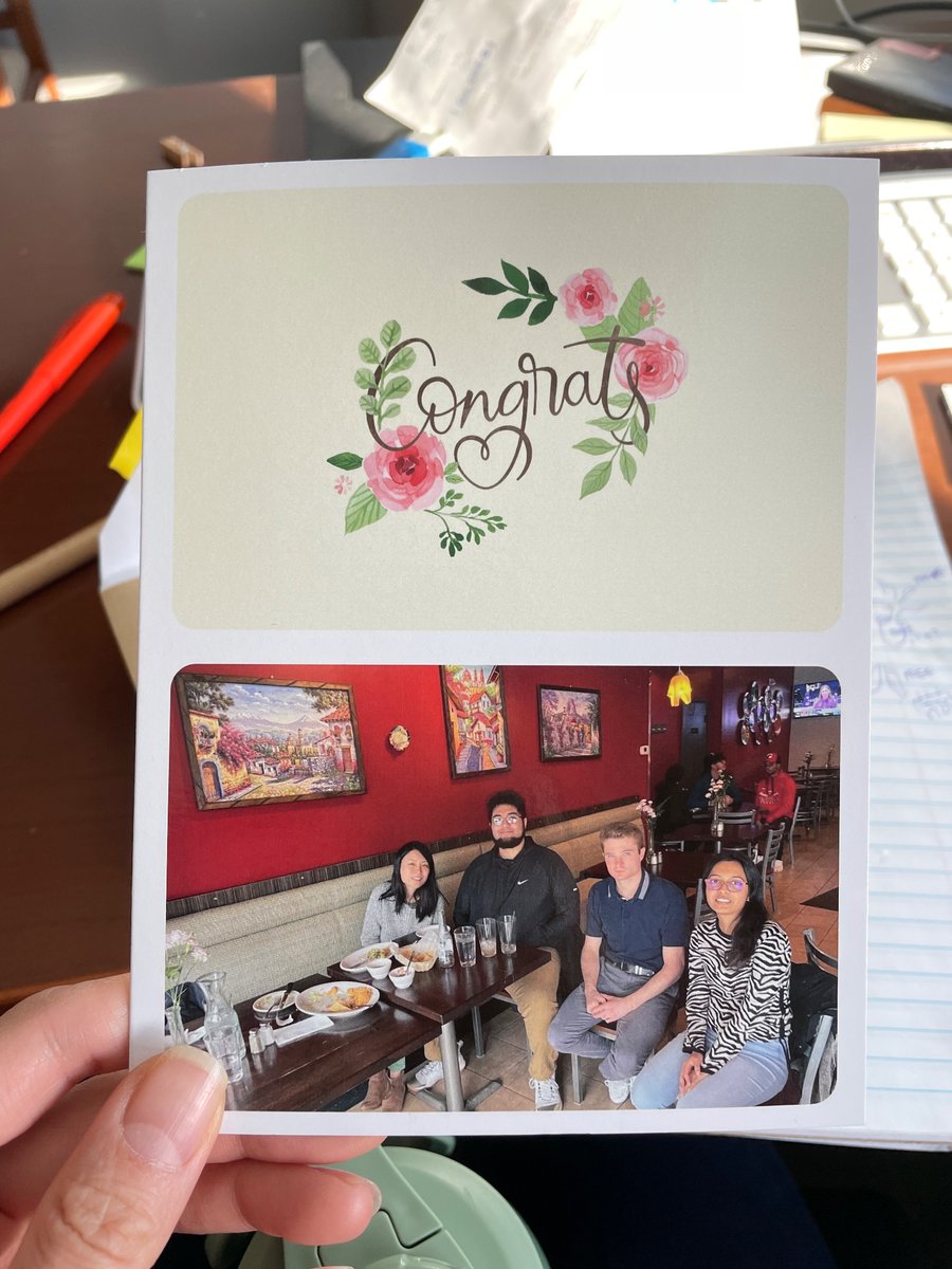 GraceKMuller's tweet photo. Oh man…it’s my 1st-ever lab-personalized congrats card for our 1st-ever R01.
Since I got my score, I’ve said thanks to my mentors ‘cuz I remember how much their investment mattered to me.
I really hope I can model the same for trainees who come thru the #mullerlab. https://t.co/iWWm85tgHk