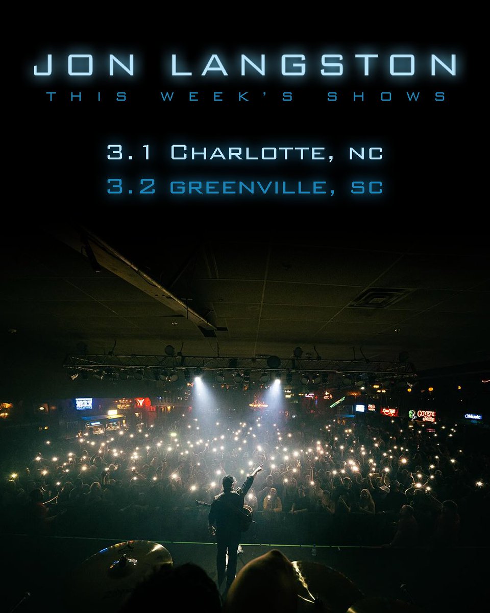 CAROLINAAA!! We BACK! THIS WEEKEND, Charlotte on Friday @coyotejoes and Greenville Saturday @blindhorse. Get your tickets before they are gone at jonlangston.com/tour