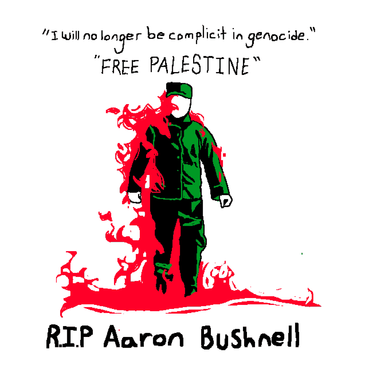 "I will no longer be complicit in genocide. I am about to engage in an extreme act of protest, but compared to what people have been experiencing in Palestine at the hands of their colonizers, it’s not extreme at all. This is what our ruling class has decided will be normal."