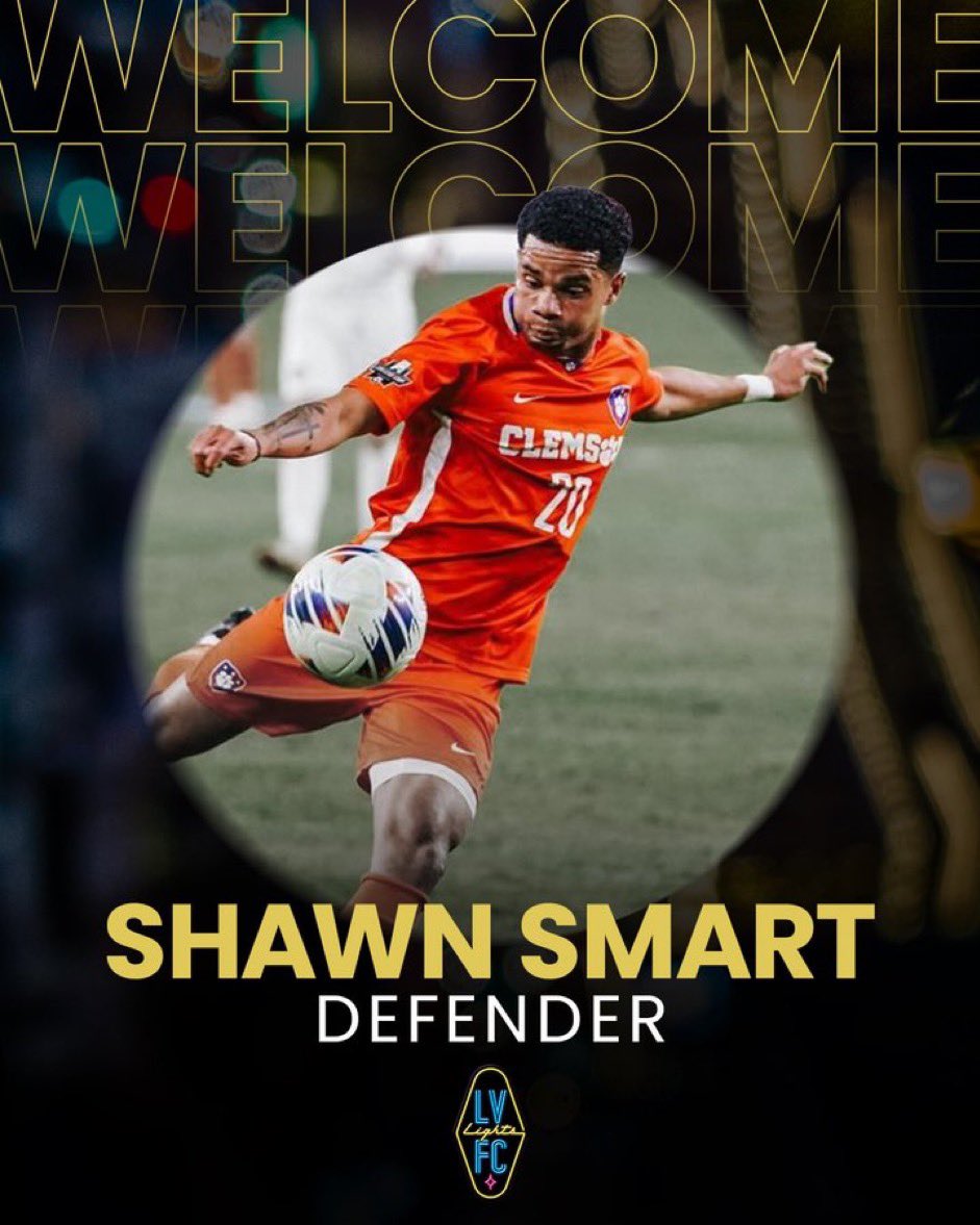 YMAPAAsoccer's tweet photo. Congrats to Shawn Smart 🇺🇸🇯🇲 on signing his first pro contract with the @lvlightsfc of the @USLChampionship 🇺🇸.

As one of the best young talents in NCAA Div 1, Smart scored the winner in the College Cup semis to help Clemson lift a National  🏆.

Future is bright ⭐️

#CHYN https://t.co/3OCcOgNqxq