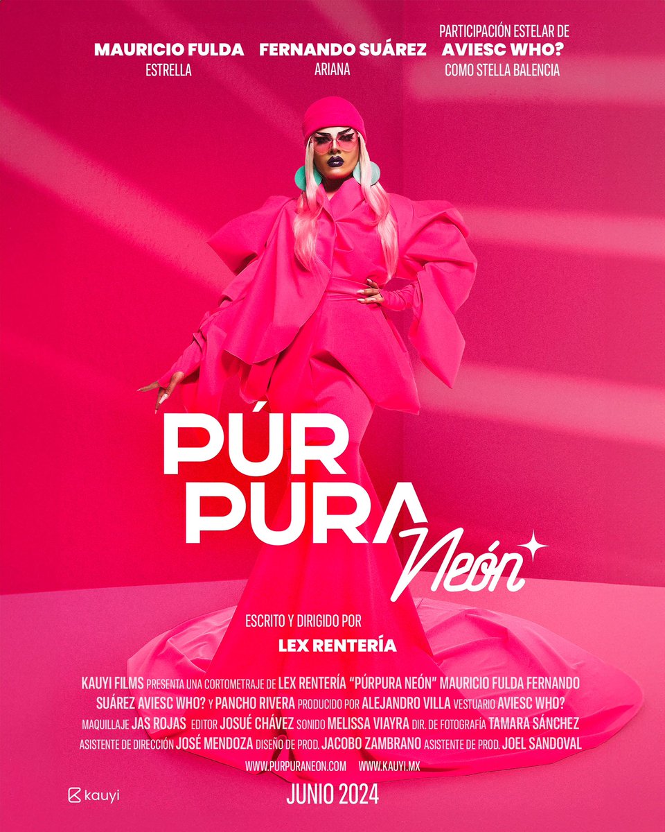 purpuraneon's tweet photo. 🩷 @AviescWho es Stella Balencia.
El cortometraje @purpuraneon llega en Junio🏳️‍🌈.
Producido por @kauyimx y dirigido por @lexrenteria https://t.co/bmPSrTYXnv