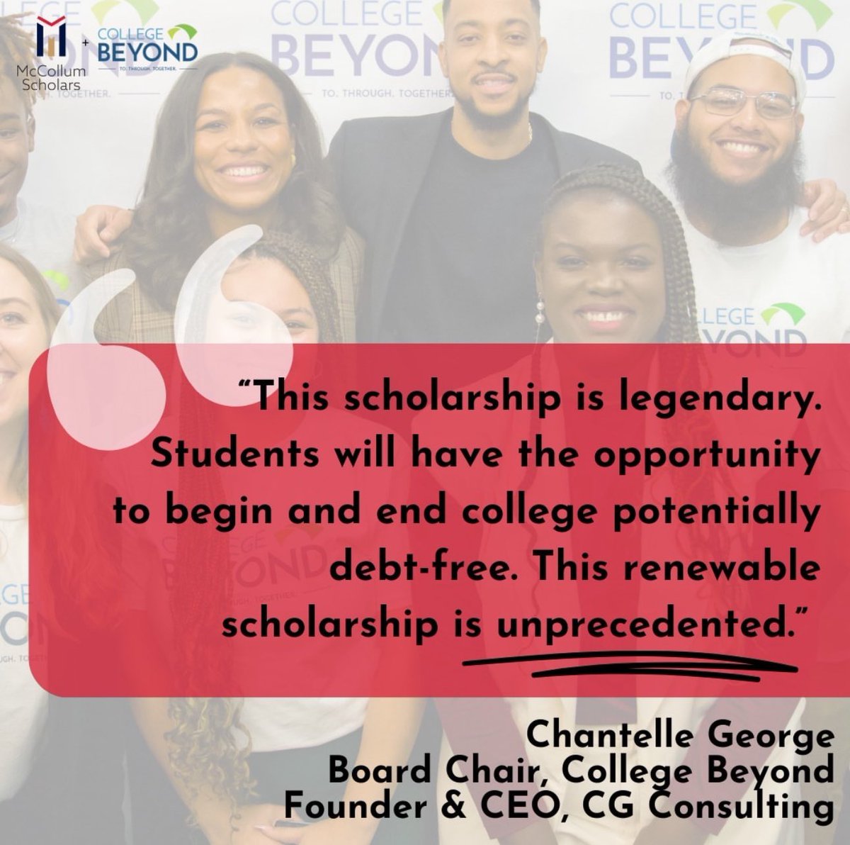 In partnership with New Orleans @PelicansNBA basketball player @CJMcCollum, we look forward to supporting students in our city in this incredible way. #McCollumScholarsProgram #ToThroughTogether