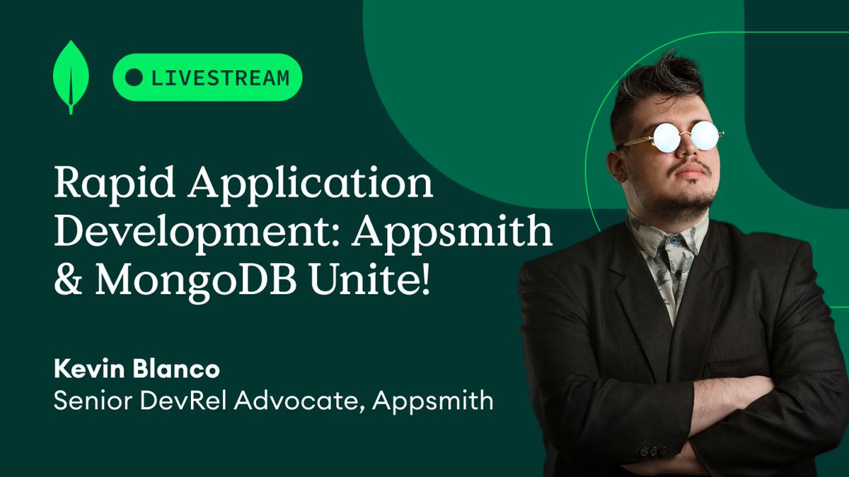 theappsmith's tweet photo. Join us live tomorrow at 1pm ET on @MongoDB TV as we explore how Appsmith's visual low-code platform, combined with MongoDB's advanced features like Atlas Search and Atlas AI, empowers developers to build data-driven apps quickly and effortlessly. #mongodb #appsmith #lowcode https://t.co/auW82cXnNQ