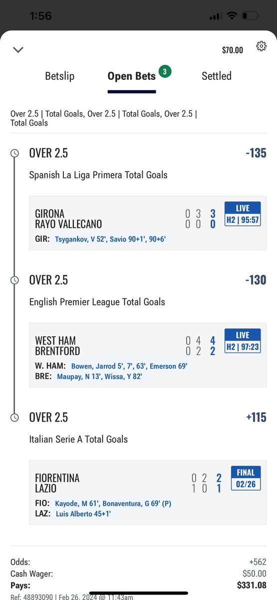 ErnanHR's tweet photo. @Pickwith456 Switched it up and Girona saved my ass last min lol https://t.co/ma8IJ4Fzo0