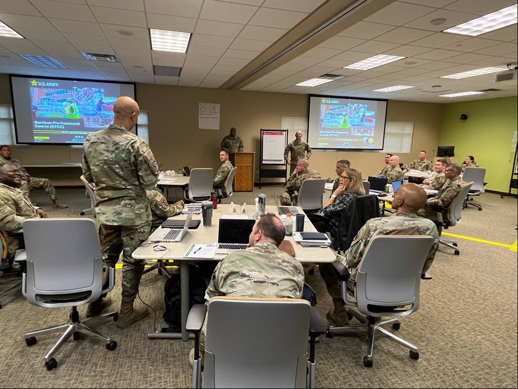 LTG Omar Jones, IMCOM CG, and IMCOM CSM Jason Copeland addressed new garrison leaders on the first day of the Garrison Pre-Command Course at IMCOM HQ. The two-week course gives them tips and best practices on how to succeed as garrison leaders. #ArmysHome #PeopleFirst