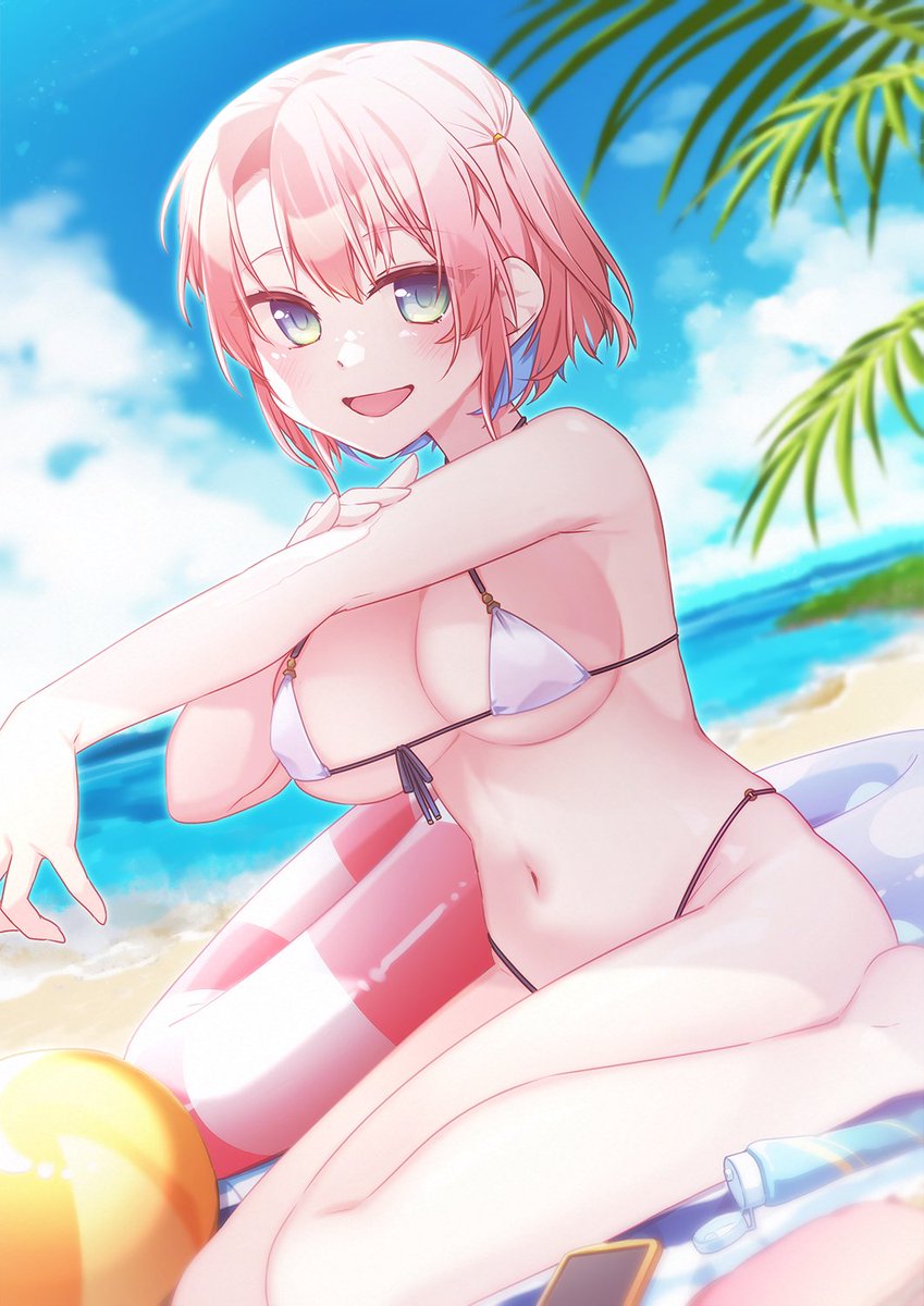 「夏だ!海だ!水着だ!! #MOE2024普段と違う目の描き方だったり、久しぶりの」|喜代梓人@skeb受付中のイラスト