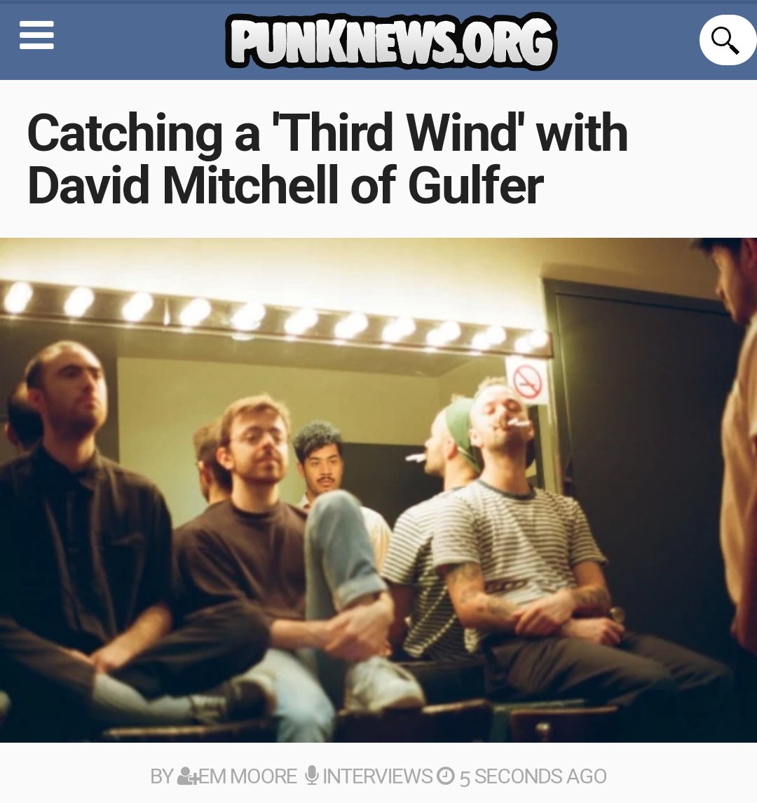 My interview with David Mitchell of @gulfergulfer is now up on Punknews!! We talked about the band's excellent upcoming album 'Third Wind' (out Feb 28 via @topshelfrecords), listening to the Universe, dealing with burnout, and so much more!! Read at the link in my bio!!