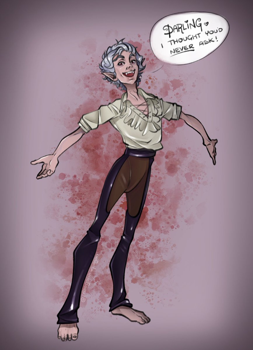 maeganthepagan's tweet photo. I'll see your ~✨delicious✨~ self tonight 🩸#Astarion #Vampire  #BG3 #BaldursGate3 #baldursgate3fanart https://t.co/nUzADPBgcS