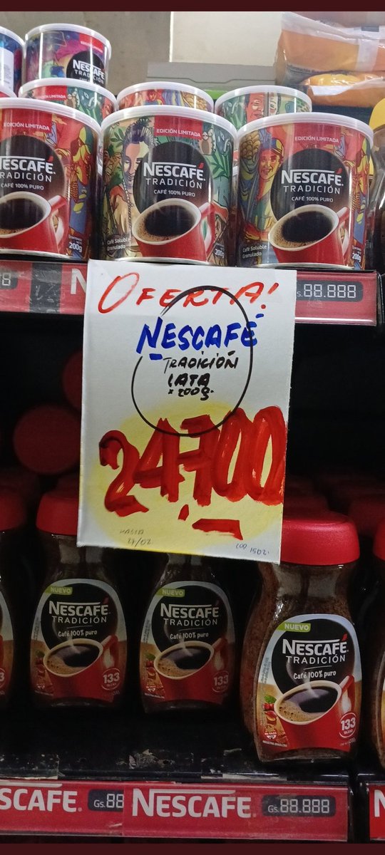 SraAhorro's tweet photo. #INFOCAFE
200 gr Nescafe ( el único puro, que no viene mezclado con azúcar). Supermas abasto hasta el 27/02 https://t.co/I8MuWwOq40