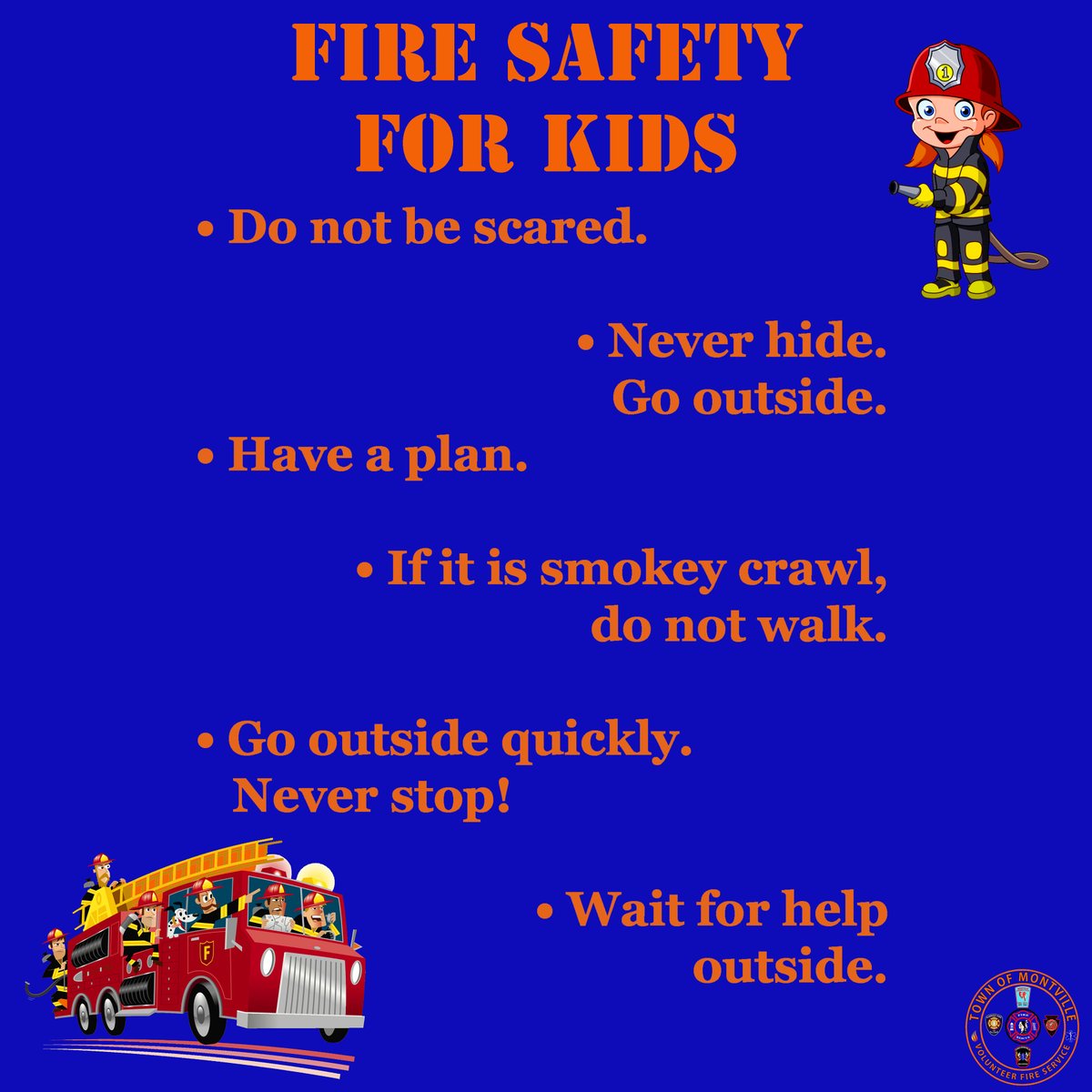 Every kid should know basic fire safety. 
Teach your kids proper fire safety and have them practice fire safety regularly.

#MTVCT #Montville #MontvilleCT #CT #Connecticut #FireSafety #HomeSafety #FamilySafety #KidsSafety