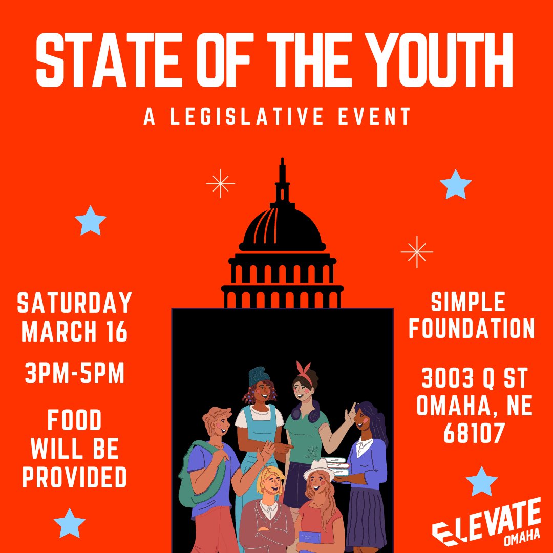 elevate_omaha's tweet photo. Calling all young people ages 14-29!  Elevate Omaha is hosting an event to bring young people together to see how we can build power on the state level!There are youth from all levels of engagement who are doing great things already so why not join forces and share knowledge! https://t.co/DCnERpkxMU