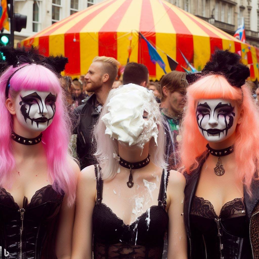 paiintheface's tweet photo. Goth pie parade

#pied #pieintheface #piedintheface #piesintheface #gunged #slime #wam #splosh #girlpied #tortanacara #slimed #gunge #wetandmessy https://t.co/rX5yjdWK4L