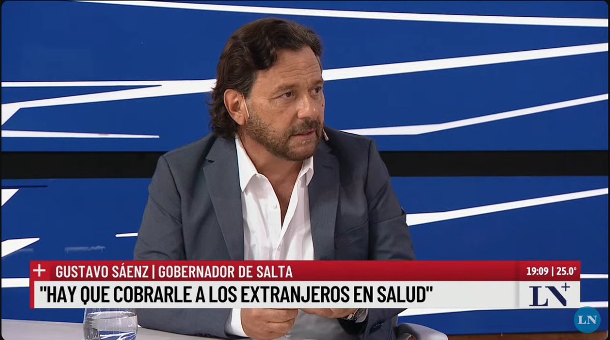🛰️ El gobernador de Salta <a href="/GustavoSaenzOK/">Gustavo Sáenz</a> utilizando el avión sanitario provincial (Learjet 45 #LVBXD) para una nota en LN+ Costo operativo x tramo u$s 7.500 #NoHayPlata