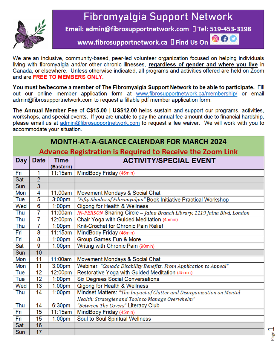 fsn_canada's tweet photo. Just released!  Fibromyalgia Support Network's Month-At-A Glance Calendar for March 2024 https://t.co/GXRsnCdRX6