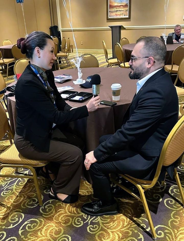 InChristComm's tweet image. ICC client Rami Al Halaseh, director of Arabic channels for SAT-7 interviewing with the media NRB Christian Media Convention. #nrb2024