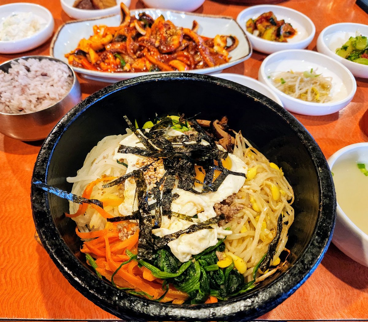 glen_in_seattle's tweet image. Very good Korean Resturant in Lynnwood, WA, Sam Oh Jung.   Stone Pot Bibimbap  and Stir Fried Squid. #koreanfood ##dolsotbibimbap #spicysquid ##samohjungrestaurant