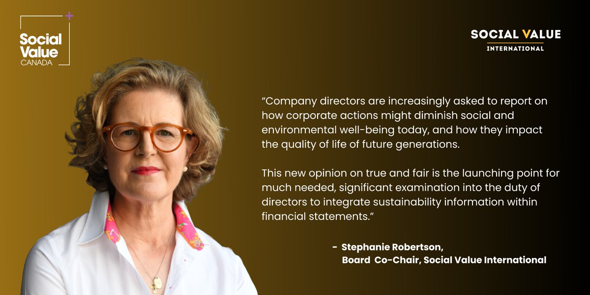 “This [...] is the launching point for much needed, significant examination into the duty of directors to integrate sustainability information within financial statements.” - SVI Co-Chair Stephanie Robertson. Join our Campaign for True and Fair Accounts👉 socialvalueint.org/true-and-fair