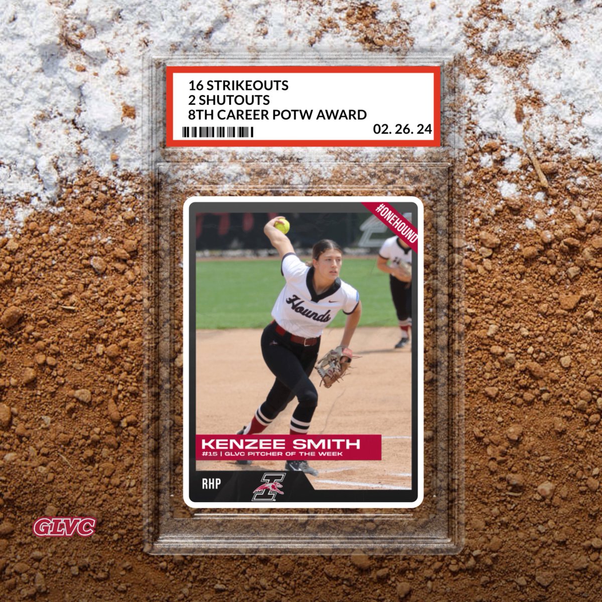 Kenzee Smith earns her EIGHTH Career Pitcher of the Week Award. 🤩

Check out her limited edition trading card for her stellar performance in Evansville, IN! 

Congratulations, Kenz! 

#ONEHOUND 🤘🏼🐾