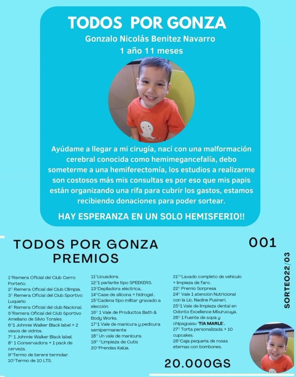 Hola hola!!! 
El sobrino de nuestra querida <a href="/VaninaDenis3/">vani.</a> tiene que someterse a una cirugia y estamos haciendo campaña para poder ayudar a cubrir los gastos, la primera actividad es una rifa. Pueden contactar con ella

Con un RT tambien ayudan bastante 🩵🩵