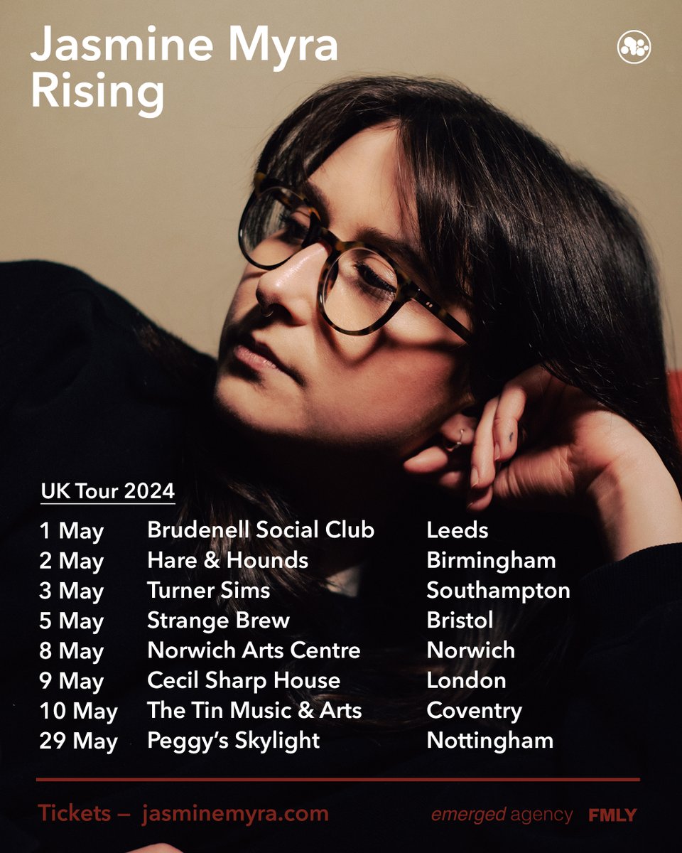I'm very happy to announce my next Uk Tour - May 2024! This UK tour will be celebrating the release of 'Rising' ✨ For more info / tickets, head to jasminemyra.com @FMLY_Agency @gondwanarecords