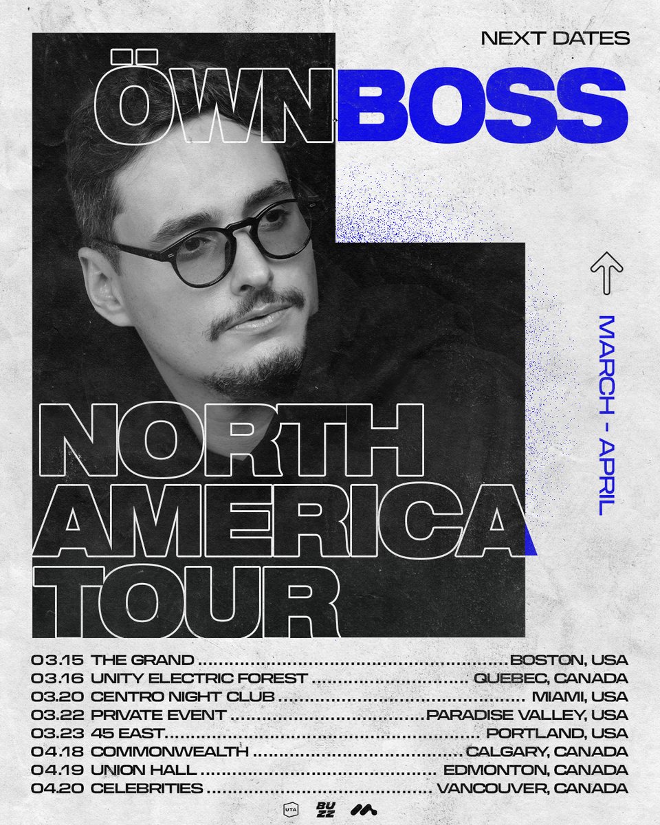 The NORTH AMERICA TOUR is only 2 weeks away! ✈🌎 Time to turn up on the north side! 🔥 Mention your city, tag your concert buddy, and grab your tickets – link in bio!  #ownbossmusic #natour #ravewithme #eletronicmusic #djlife