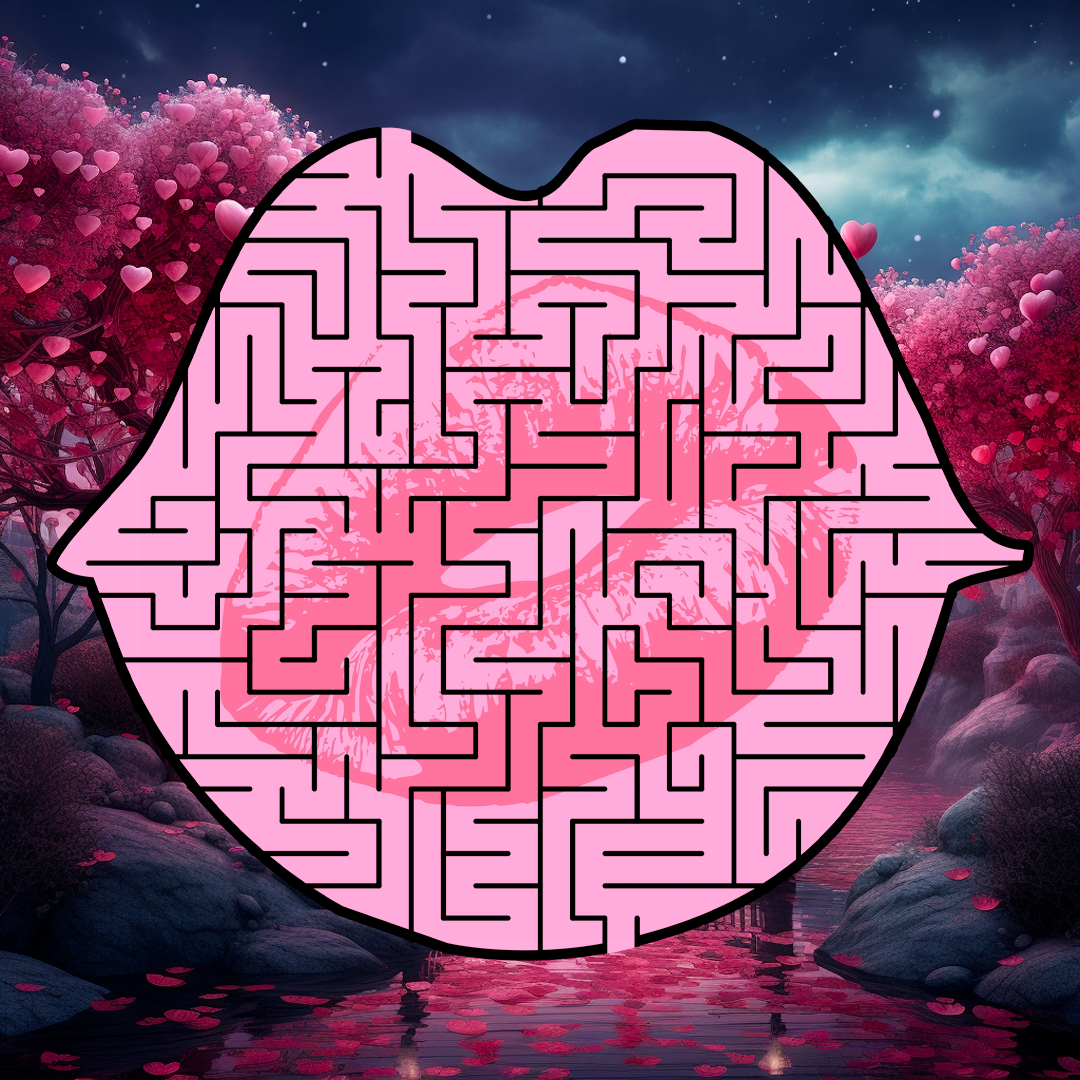 bethmartinbooks's tweet photo. 💋🖼️ Pucker up for my lip print maze! This unique design is a playful and quirky twist on classic mazes. Can you navigate through these smoochy twists and turns? 💄👄 #FunMaze #KissAndTell #mondaymaze https://t.co/G3ZhRtV1ye