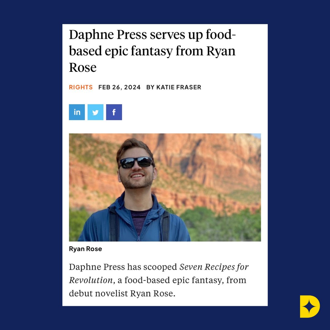 We are beyond delighted to announce the acquisition of Seven Recipes for Revolution by debut novelist Ryan Rose (@ryanprose)! Read more: daphnepress.com/news-events/se…