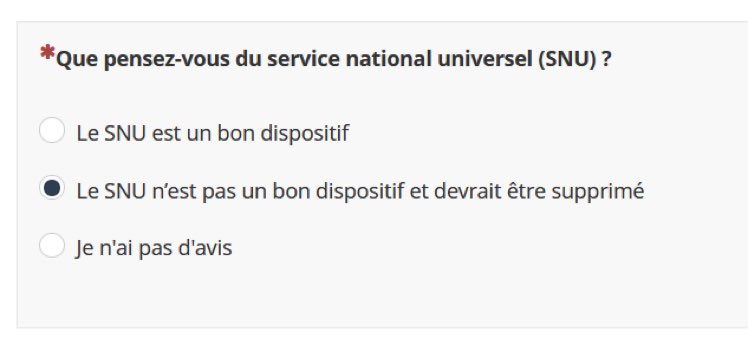 realmarcel1's tweet photo. Et sinon, l’Assemblée Nationale a lancé une consultation sur le SNU.
Ce serait dommage de ne pas participer vu le pognon de dingue que ça nous coûte…
https://t.co/KJ7T8T4GO7 https://t.co/X5LOmfT9L1