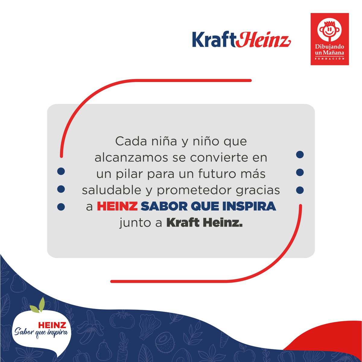 FDibujando's tweet photo. Cada niño que impactamos se convierte en parte de la construcción de un futuro más saludable y prometedor con #HeinzSaborQueInspira, junto con Kraft Heinz. Seguimos comprometidos en proporcionarles las bases para un desarrollo integral y bienestar duradero.

#KraftHeinzMexico https://t.co/2mzgLSvkSA