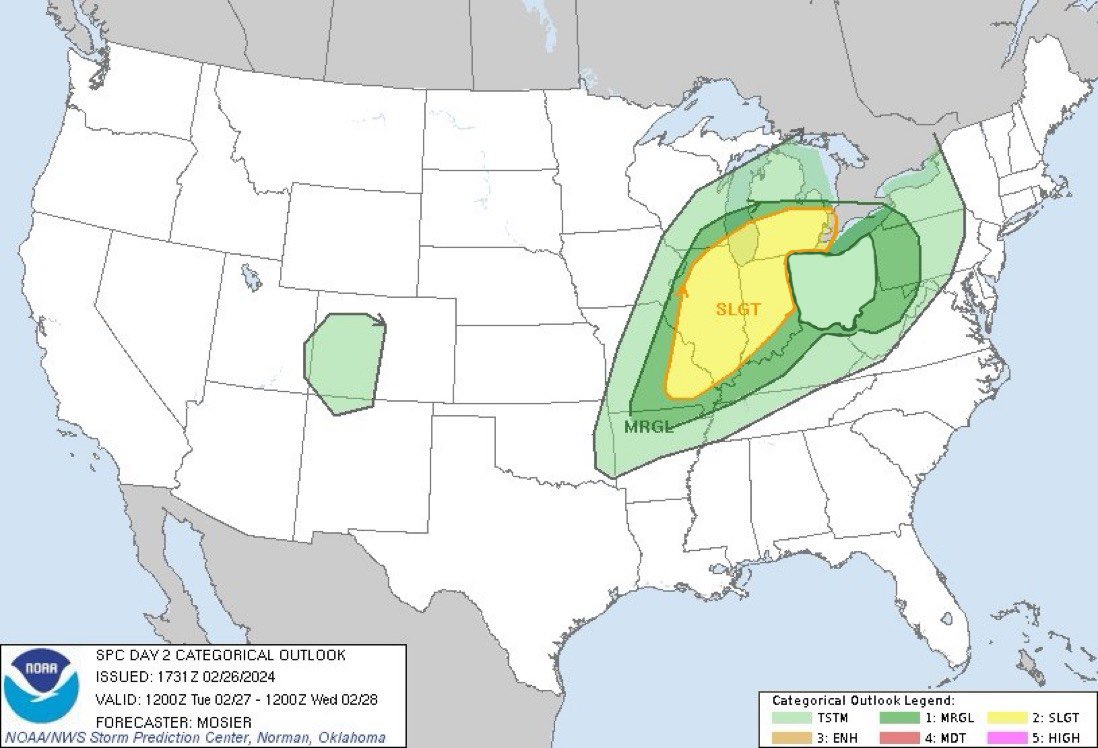 EthanBolziccoWX's tweet photo. Day 2 outlook extended the slight risk in to parts of #SWON #onwx https://t.co/VZaSNrSEDx