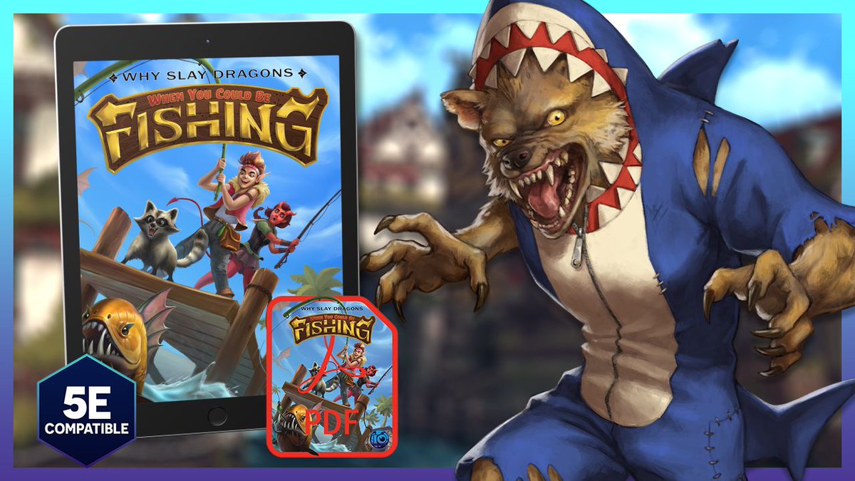 BrettUltimus's tweet image. Meet Erd - a gnoll angler with amnesia who wishes for nothing more than to restore their memories. 🧪 
Erd is one of 24 Angler NPCs in our newly released book - Why Slay Dragons when you could be FISHING - a 5e TTRPG supplement that brings Fishing to your world! 🎣