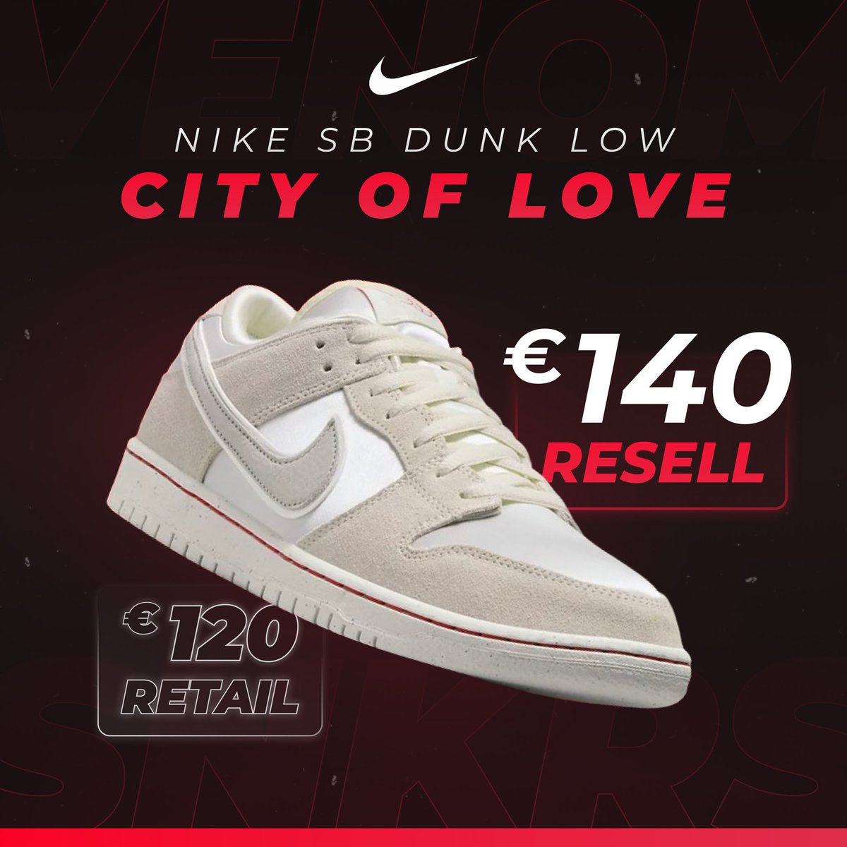 SB DUNK CITY OF LOVE 💌 

Releasing on February 29th in the EU - only around 8000 pairs loaded.

Will you go for them?
❤️ + ♻️