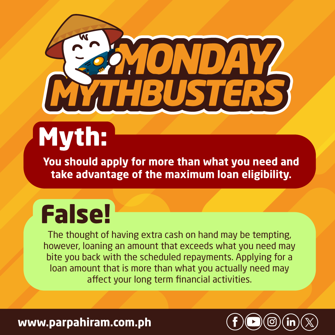PH_Pahiram's tweet photo. Monday Mythbusters❗❗❗

Don't forget to like👍🏻, share✍🏻 and follow😍 us on Facebook, Instagram, Twitter and Youtube for more❗

#ParPahiram #ParPahiramLoans #SayNoToPredatoryLoans #Loansph #MondayMythbusters https://t.co/CGRzlurEO3