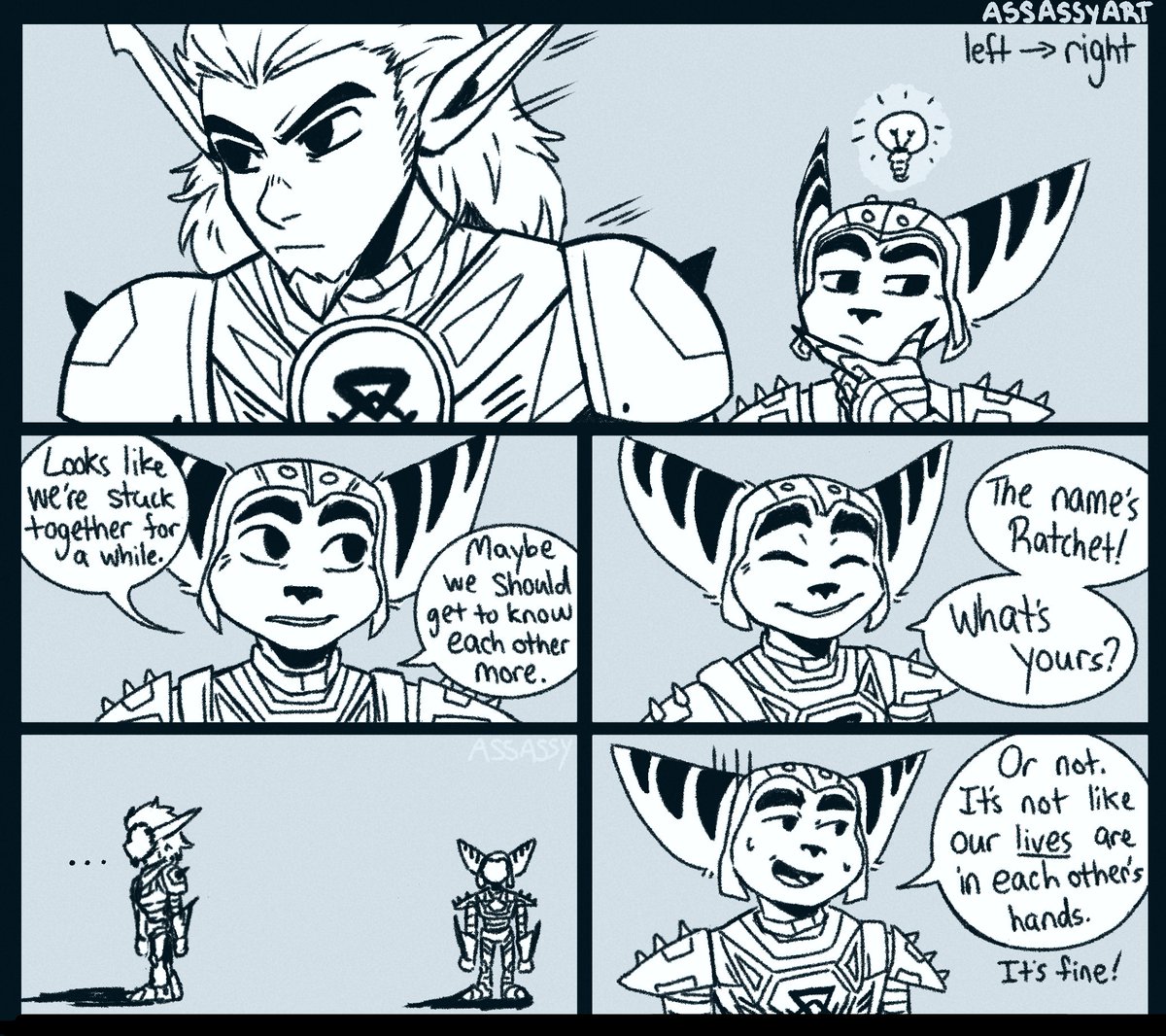 Doodled some more of the Deadlocked Together AU. Team Darkstar's gladiators have their first real-ish conversation. (1/2)
#RatchetAndClank
#JakAndDaxter