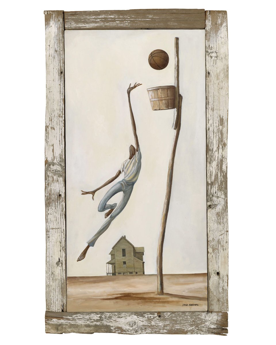 InvaluableLive's tweet image. As much storyteller as artist, the vibrant, sinuous, energetic art of Ernie Barnes is a depiction of Black American culture. His 1972 painting, The Leap is coming to auction on 1st March: ow.ly/QsSr50QHSBJ 

#ErnieBarnes #SportsArt #AfricanAmericanArtist #blackartmatters