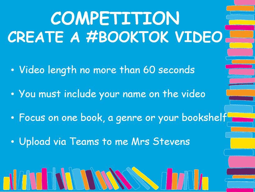 THSbookworm's tweet photo. The whole school competition @thomashardye for @WorldBookDayUK
Create your own #booktok video. Closing date: 28 March
Prizes: Amazon vouchers for the winners in each year group.
You can still use a #booktoken and scan on your phone.
#WorldBookDay
#readingforpleasure https://t.co/FOxhajGDUq
