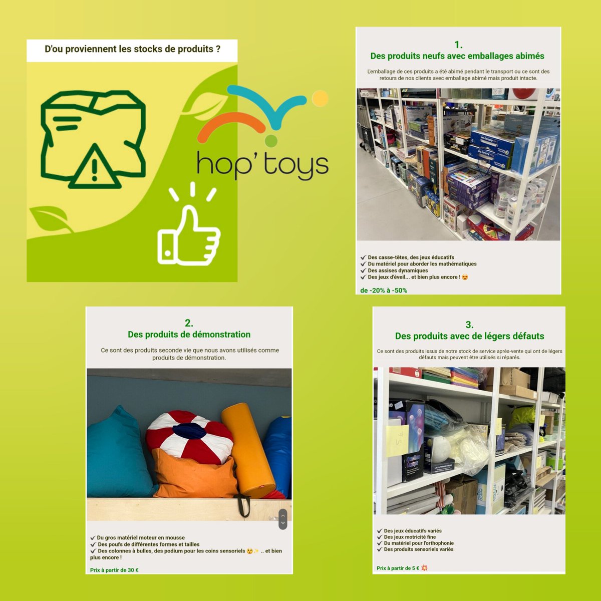 visible_l's tweet photo. 🗓 Au Programme cette semaine ...

➡️ Le dernier jeudi des ACTIVITÉS ✨️
➡️La GRANDE VENTE🤩 @HOPTOYS_FRANCE
Qui soutient notre PROJET ULIS 😍
Bonne semaine à tous !!! 

#handicap #inclusif #adapté #activité #jouer #sensoriels #éducatif #secondevie #ulis https://t.co/ADmRneES8j