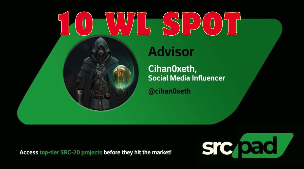 🧵Arkadaşlar #srcpad için 10 tane yeni WL dağıtacağım. Takım sağ olsun beni kırmadı. Lütfen iyice okuyun yapmanız gerekenlerde bir ekleme oldu.

Kazananlar maksimum 500$'lık $SPAD alım hakkına sahip olacaklar, yani para yatırmanız gerekecek bunu bilerek katılın. Kazananlardan