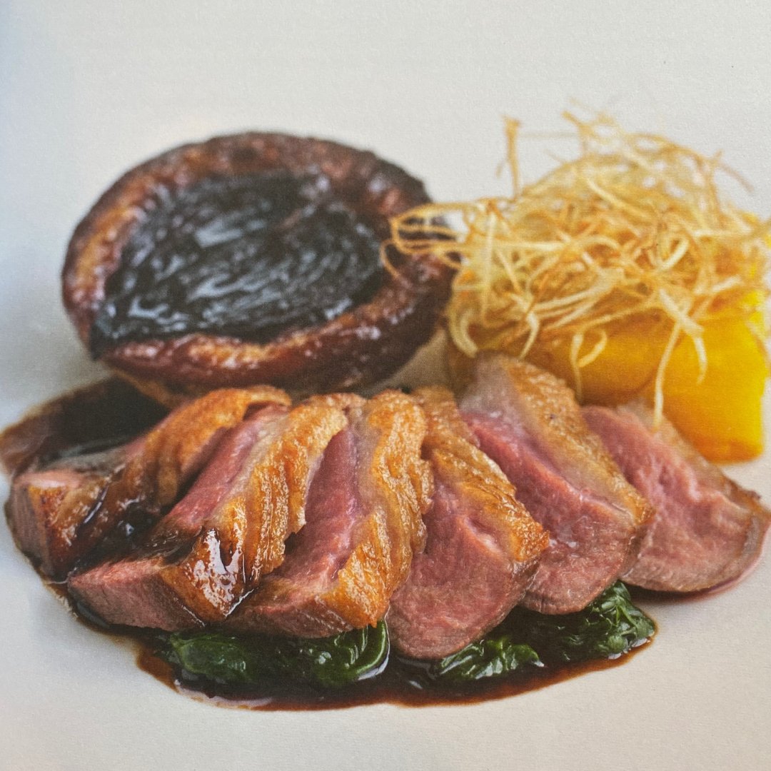 RosemaryShrager's tweet photo. Did you cook anything special over the weekend? 

This is my Roast Duck with Onion Tart &amp; Butternut Squash Gratin from my School for Cooks book.

 #CookingAtHome #HomeChefLife #WeekendCooking #Foodie #CookbookInspiration #DuckDish #OnionTart #ChefLife #RosemaryShrager #RoastDuck https://t.co/sZXs33hcjq