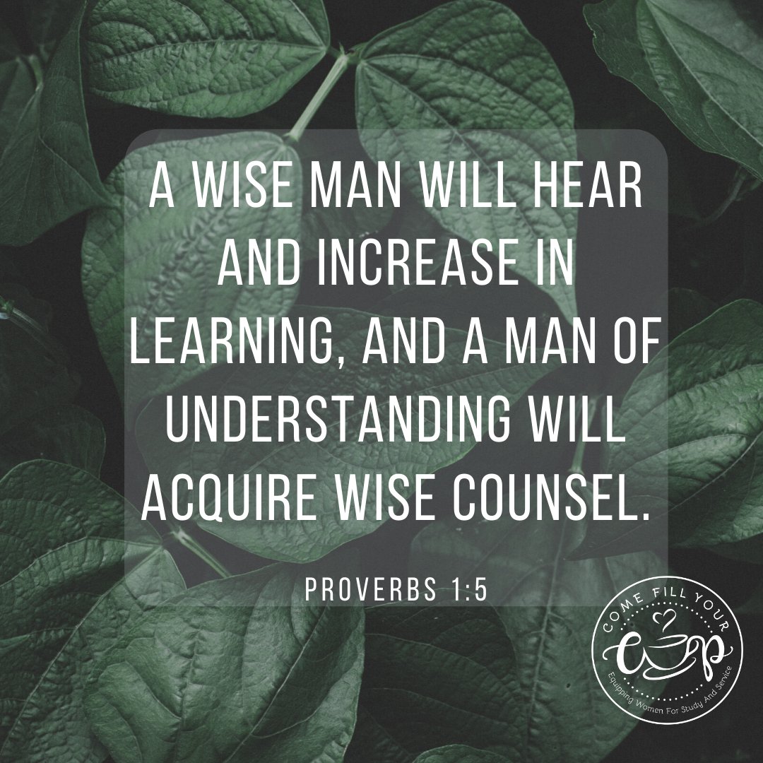 CFYC's tweet photo. A wise man will hear and increase in learning, and a man of understanding will acquire wise counsel. -Proverbs 1:5 #bethewiseman #proverbs #verseoftheday #excelstillmore #growinknowledge #readtheword https://t.co/aL4X0LrrUR
