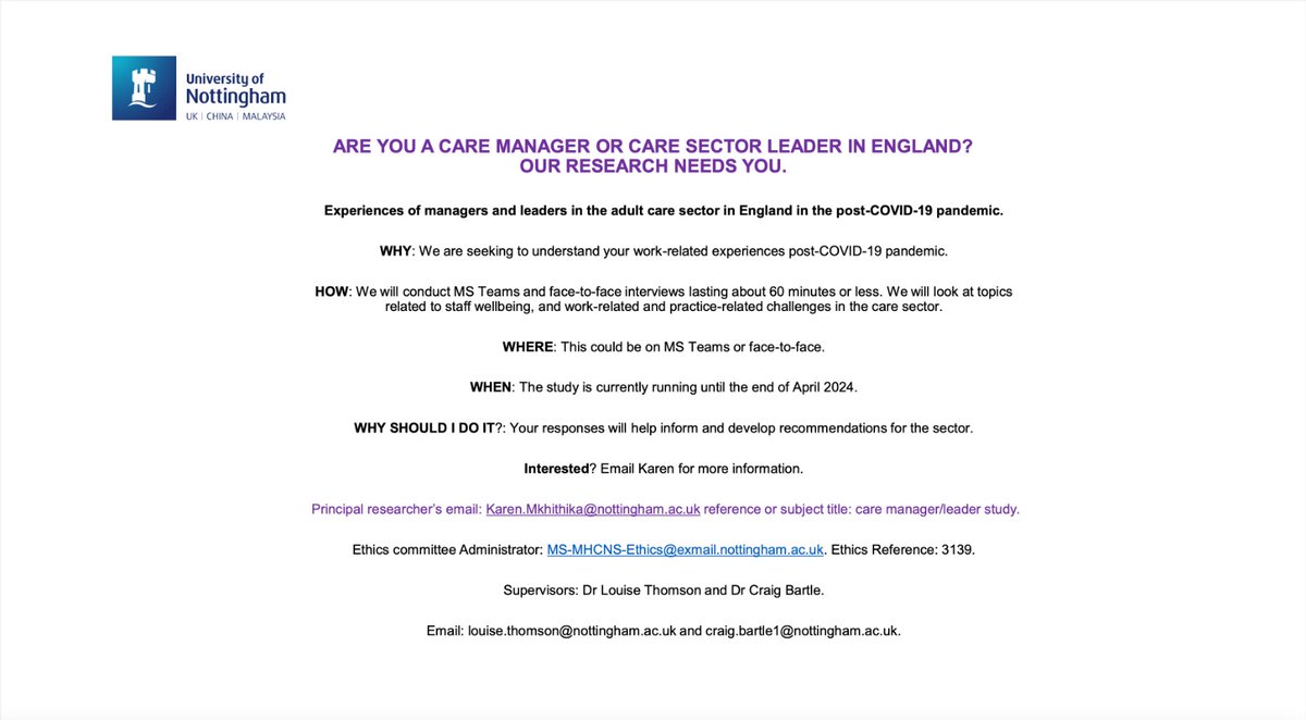 Care managers and sector leaders in the UK please assist in this research, thank you. #covidinquiryuk #careuk #socialcare #socialcareuk #caremanagers #caresectorleaders