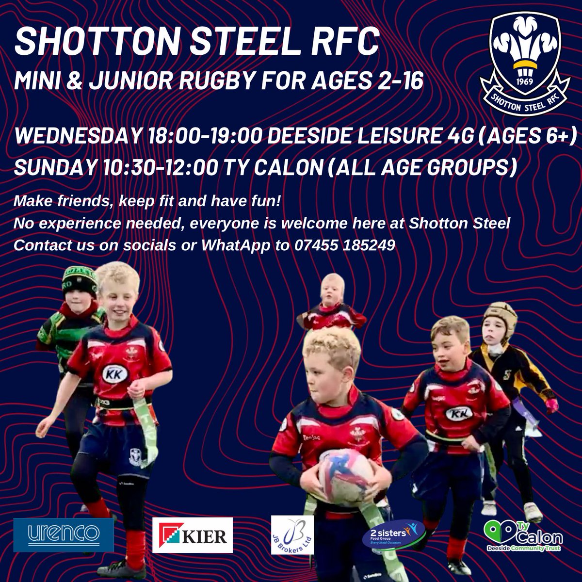 🏉 Want to try #rugby? 

🏉 Want to make #friends, have #fun, get #fit and play a great game? 

Super Shotton Steel RFC Minis &amp; Juniors are welcoming new players of all ages from 2 - 16. 

No experience necessary, #inclusive to all. Contact us for more details 👍🏻