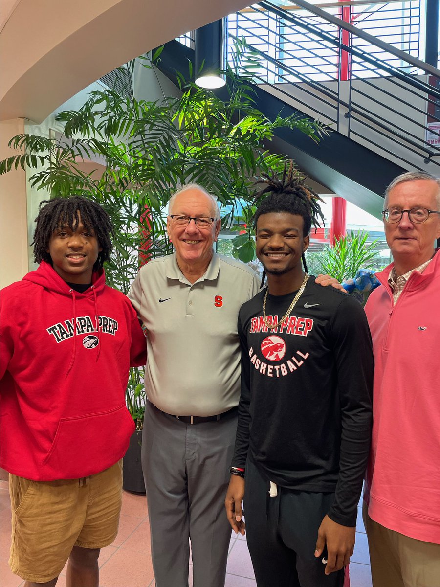 TPrep_BoysHoops's tweet photo. Great having legendary Syracuse coach and basketball Hall of Fame member Jim Boeheim stop by school today. Tampa Prep is the place to be‼️ #tphoops🏀 https://t.co/G3VoVFd0th
