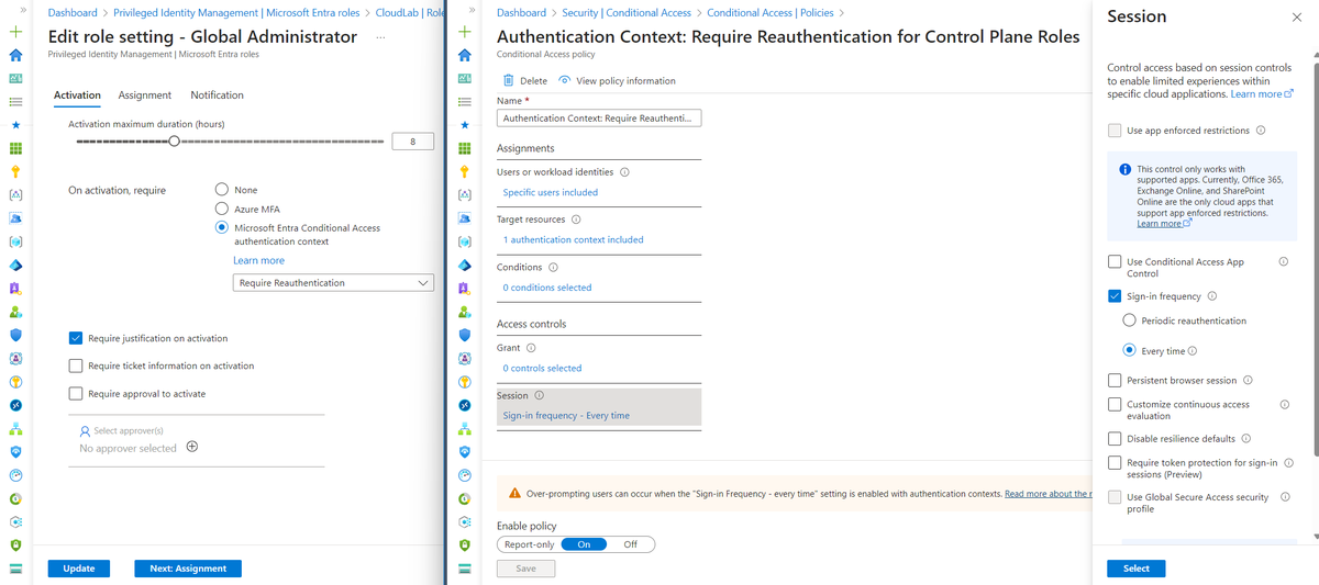 Thomas_Live's tweet photo. Enforcing reauthentication when activating privileged roles can be achieved by #MicrosoftEntra #ConditionalAccess now. This is a great enhancements for protecting privileges. Can't wait to test other new scenarios. Check out the #TechCommunity article: https://t.co/DeaC1suzZS https://t.co/uMLb8Gj0KW
