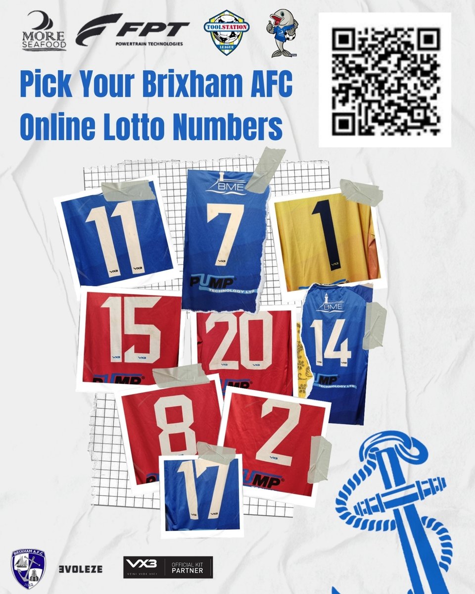 You've got to be in it to win it A £10K Jackpot to be won. £100 worth of Lucky Dip prizes each Monday. tinyurl.com/2cvnz3pt @moreseafood @PumpTechLtd Breakwater Marine Engineering @fpt @BrixhamCasuals @Brixhamfishmkt @TddConstruction @swsportsnews @TSWesternLeague 🐟🐟🐟