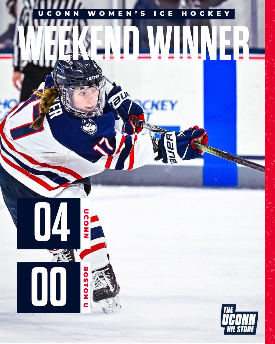 UConnNILStore's tweet photo. 4-0 score for the Huskies win against Boston University on Friday!
#uconn #uconnhuskies #uconnwhoc https://t.co/nJET1CjnSZ